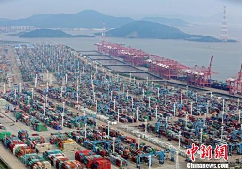 浙江寧波舟山港?！≌掠聺?攝