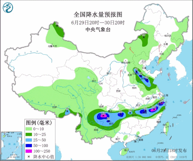 ▲圖為近30天全國降水實況圖。來源：中央氣象臺